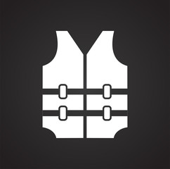 Life vest icons set on background for graphic and web design. Simple illustration. Internet concept symbol for website button or mobile app.