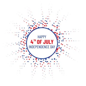 Happy 4th Of July USA Independence Day. Circle banner