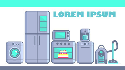 Vector Set kitchen appliances