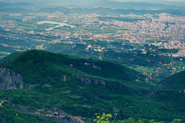 Aerial view of Tirana, capital of Albania from nearest mountains Dajti