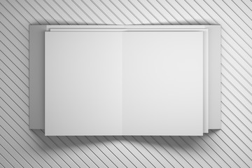 Folded paper sheets on striped surface