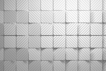 Pattern made of white squares with wavy grooves