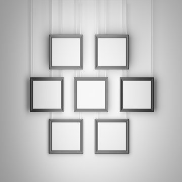 Set of seven square picture frames