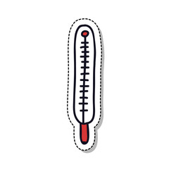medical thermometer doodle icon
