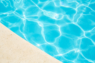 Blue ripped water in swimming pool Summer vacation
