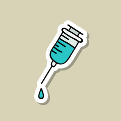 syringe doodle icon, vector illustration