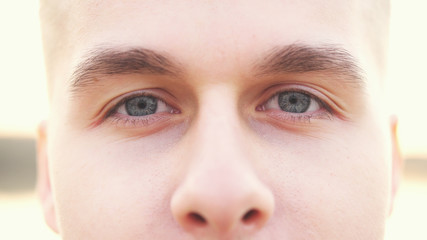 Fototapeta premium Close-up portrait of attractive caucasian man with grey eyes