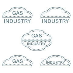 Label, stickers, logos of the gas industry.