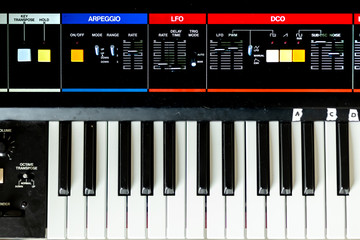 Vintage Analog Synthesizer Keyboard