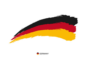 Watercolor painting Germany national flag. Grunge brush stroke german Independence day symbol.