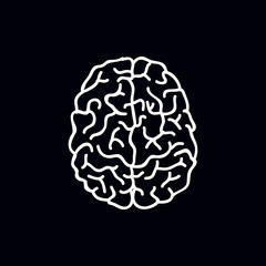 brain doodle icon, vector illustration