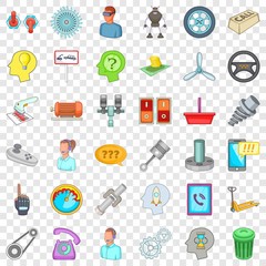 Car garage icons set. Cartoon style of 36 car garage vector icons for web for any design