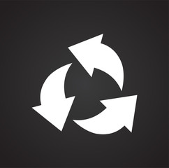 Recycling icon on background for graphic and web design. Simple vector sign. Internet concept symbol for website button or mobile app.