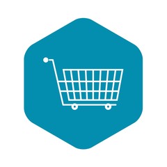 Large empty supermarket cart icon. Simple illustration of large empty supermarket cart vector icon for web