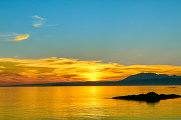 Sunset, Point of Sleat, Skye, Sea, Clouds
