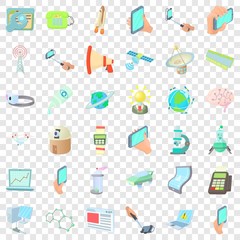 Connection icons set. Cartoon style of 36 connection vector icons for web for any design
