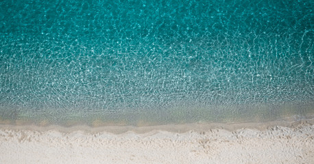 Aerial view of the beach of Tropea, the amazing seaside place in Calabria, Italy. The shot is taken during a beautiful sunny summer day