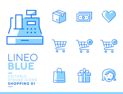 Lineo Blue - Shopping and E-commerce line icons