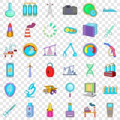 Truck icons set. Cartoon style of 36 truck vector icons for web for any design