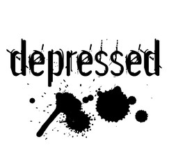 DEPRESSED stamp on white background
