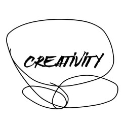 CREATIVITY stamp on white background