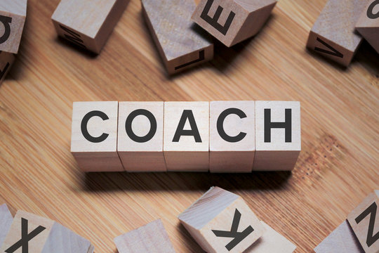 Coach Word In Wooden Cube