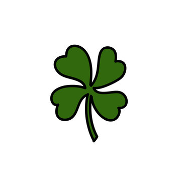 four leaf clover doodle icon, vector illustration