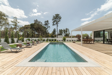 Modern villa with pool and garden