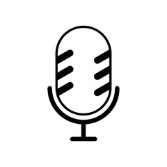 Flat and modern style Microphone Icon for Podcast Vector