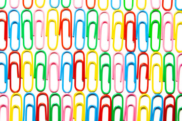 Paper clips with colorful color. Abstract colorful color background