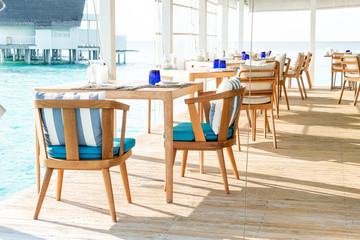 empty table and chair decoration in restaurant