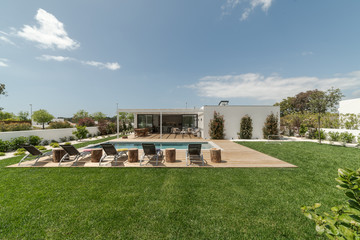 Modern villa with pool and garden