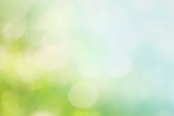 Fototapeta na wymiar Abstract blur spring background. Green and blue bokeh