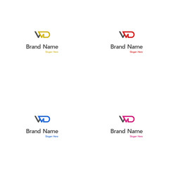 Alphabet letters Initials Monogram logo WD DW W D, Initial Letter WD Logo - Minimal Business Logo