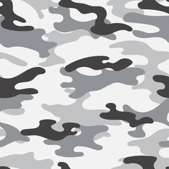 Military camouflage seamless pattern. Khaki texture. Trendy background. Abstract color vector illustration. For design wallpaper, wrapping paper, fabric.