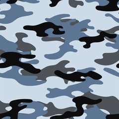 Military camouflage seamless pattern. Khaki texture. Trendy background. Abstract color vector illustration. For design wallpaper, wrapping paper, fabric.