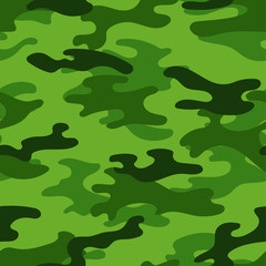 Military camouflage seamless pattern. Khaki texture. Trendy background. Abstract color vector illustration. For design wallpaper, wrapping paper, fabric.