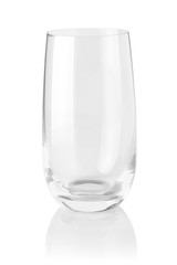 empty transparent glass isolated on a white background