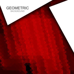  Red abstract background of geometric triangles with shadow
