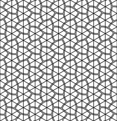 Seamless traditional Japanese geometric ornament .Black and white.