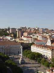 Central square in Lisbon. Portugal in the summer.