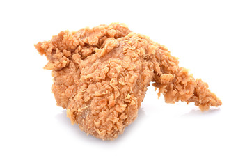 hot and crispy fried chicken isolated on white background.
