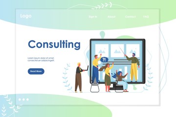 Consulting vector website landing page design template