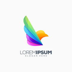 colorful bird logo design vector illustration