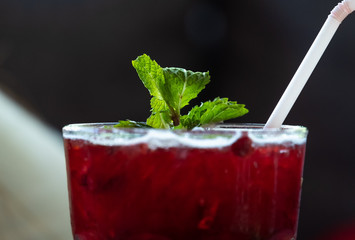Close up fresh red sweet juices.