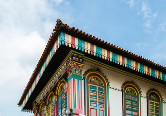 colorful old building facade,indian style design