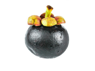  Fresh mangosteen isolated on a white background,element of food healthy nutrients and fruit healthy concept