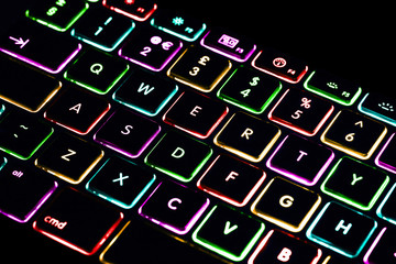 Multicolour light black keyboard