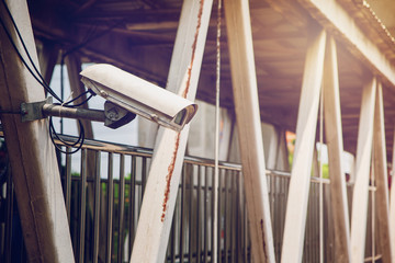 Security camera installed in the overpass area.