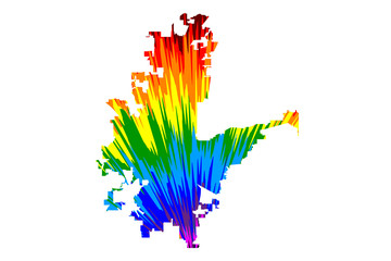 Fort Worth city (United States of America, USA, U.S., US, United States cities, usa city) - map is designed rainbow abstract colorful pattern, City of Fort Worth map made of color explosion,